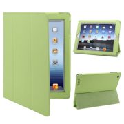 iPad 2 / iPad 3 / iPad 4 3-fold Elastische Leder Hoes Groen