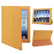 iPad 2 / iPad 3 / iPad 4 3-fold Elastische Leder Hoes Oranje