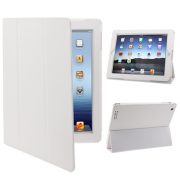 iPad 2 / iPad 3 / iPad 4 3-fold Elastische Leder iPad Hoes Wit