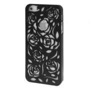 iPhone 5 Holle Warmte doorlatende Hoes - Bloemen Zwart